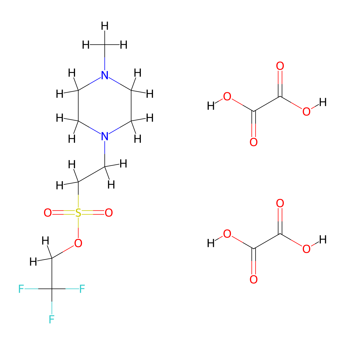 2,2,2-Trifluoroethyl 2-(4-methylpiperazin-1-yl)ethanesulfonate dioxalate molecular structure, CAS 353744-64-6