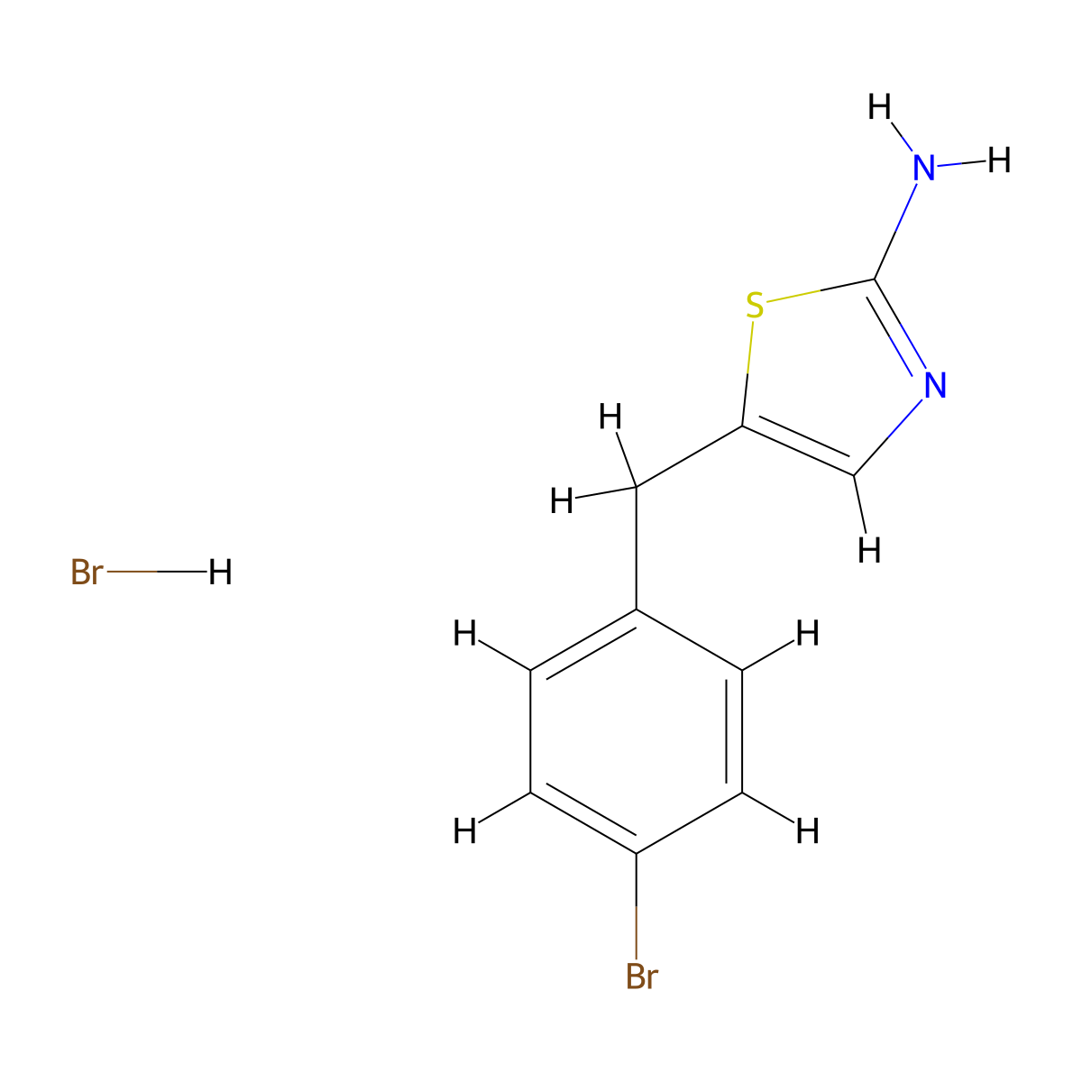 5-[(4-Bromophenyl)methyl]-1,3-thiazole-2-ylamine, bromide molecular structure, CAS 353744-65-7