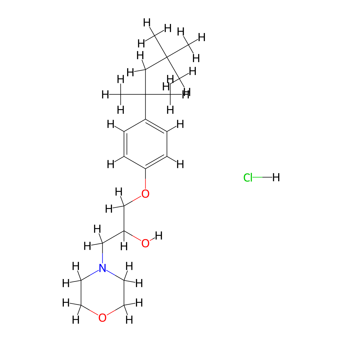 1-Morpholino-3-(4-(2,4,4-trimethylpentan-2-yl)phenoxy)propan-2-ol hydrochloride molecular structure, CAS 35375-22-5