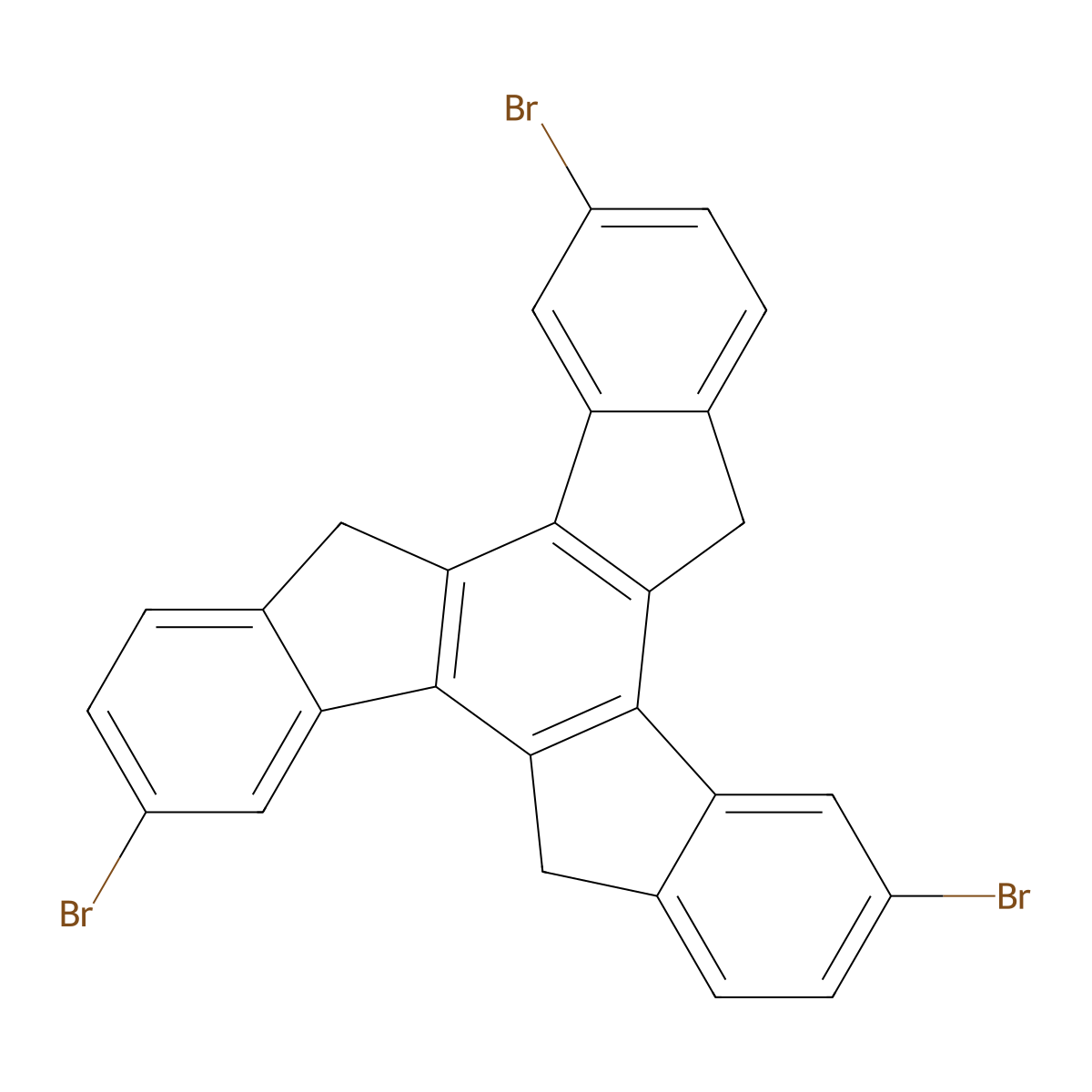 3,8,13-Tribromo-10,15-dihydro-5H-diindeno[1,2-a:1',2'-c]fluorene molecular structure, CAS 353752-14-4