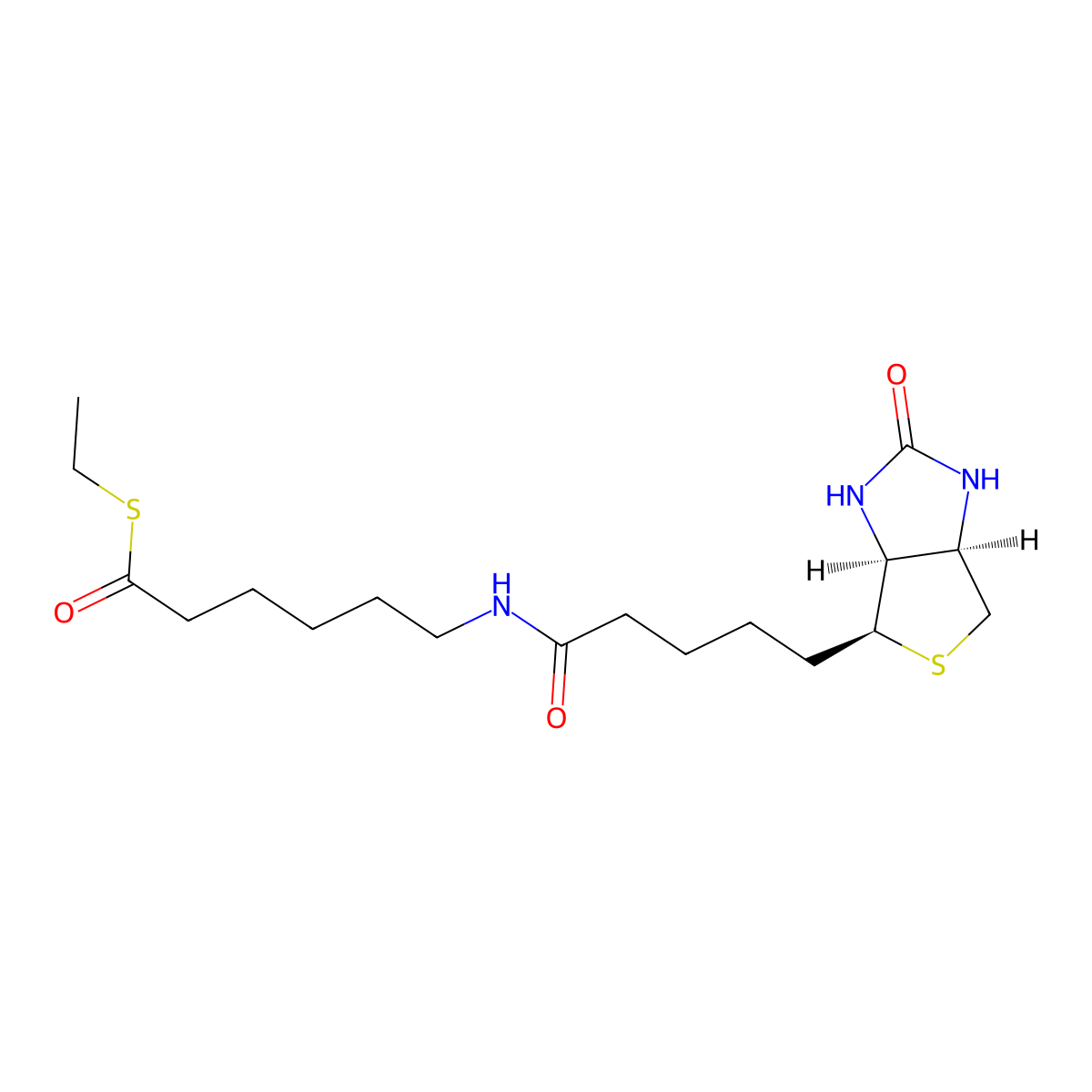 S-Ethyl 6-(5-((3aS,4S,6aR)-2-oxohexahydro-1H-thieno[3,4-d]imidazol-4-yl)pentanamido)hexanethioate molecular structure, CAS 353754-94-6
