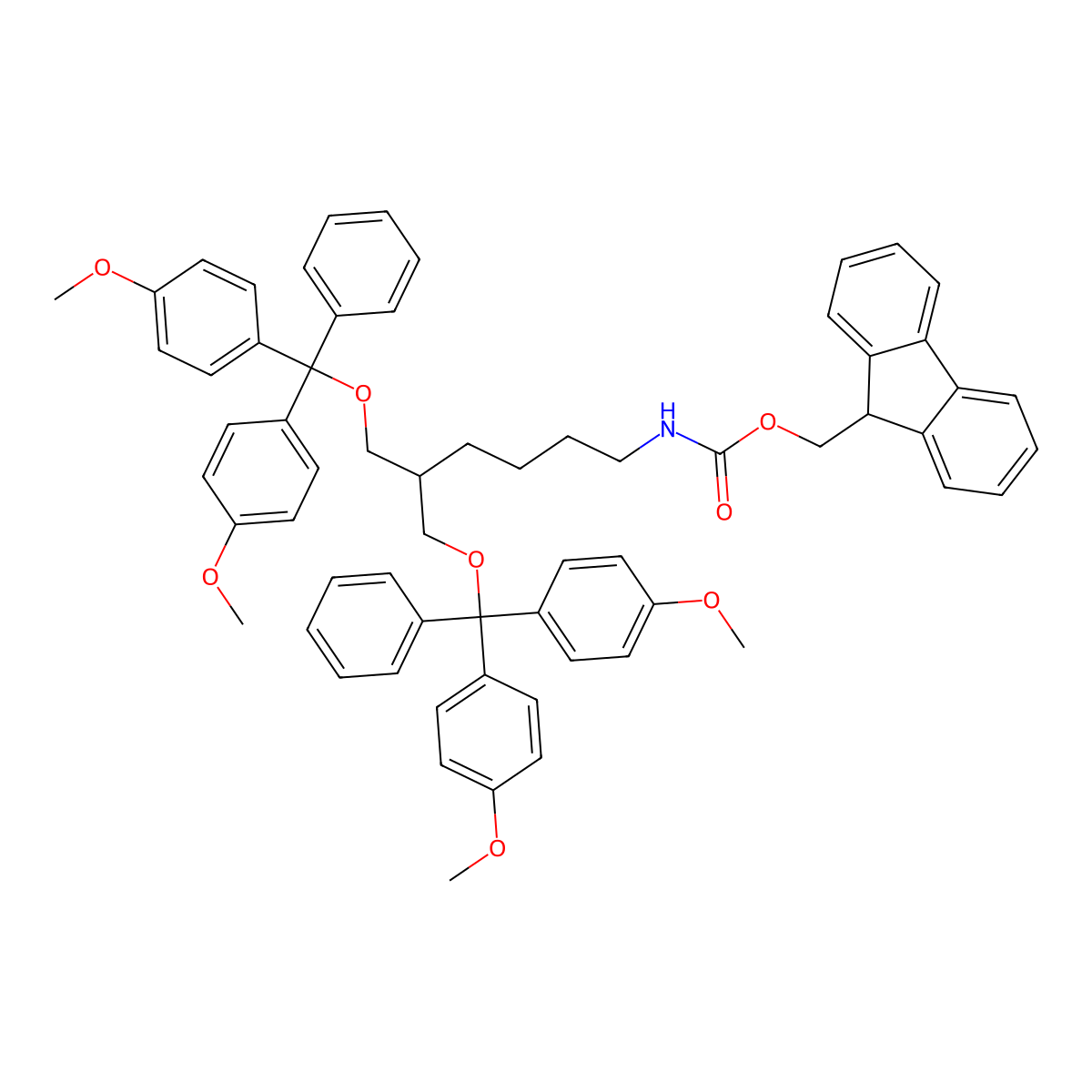 1,3-Bis(O-dimethoxytrityl)-2-(N-Fmoc-4-aminobutyl)-1,3-propanediol molecular structure, CAS 353754-96-8