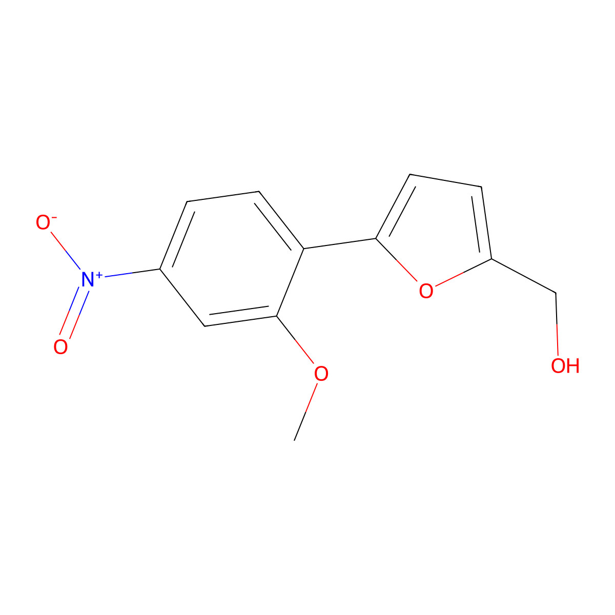 (5-(2-Methoxy-4-nitrophenyl)furan-2-yl)methanol molecular structure, CAS 353760-27-7
