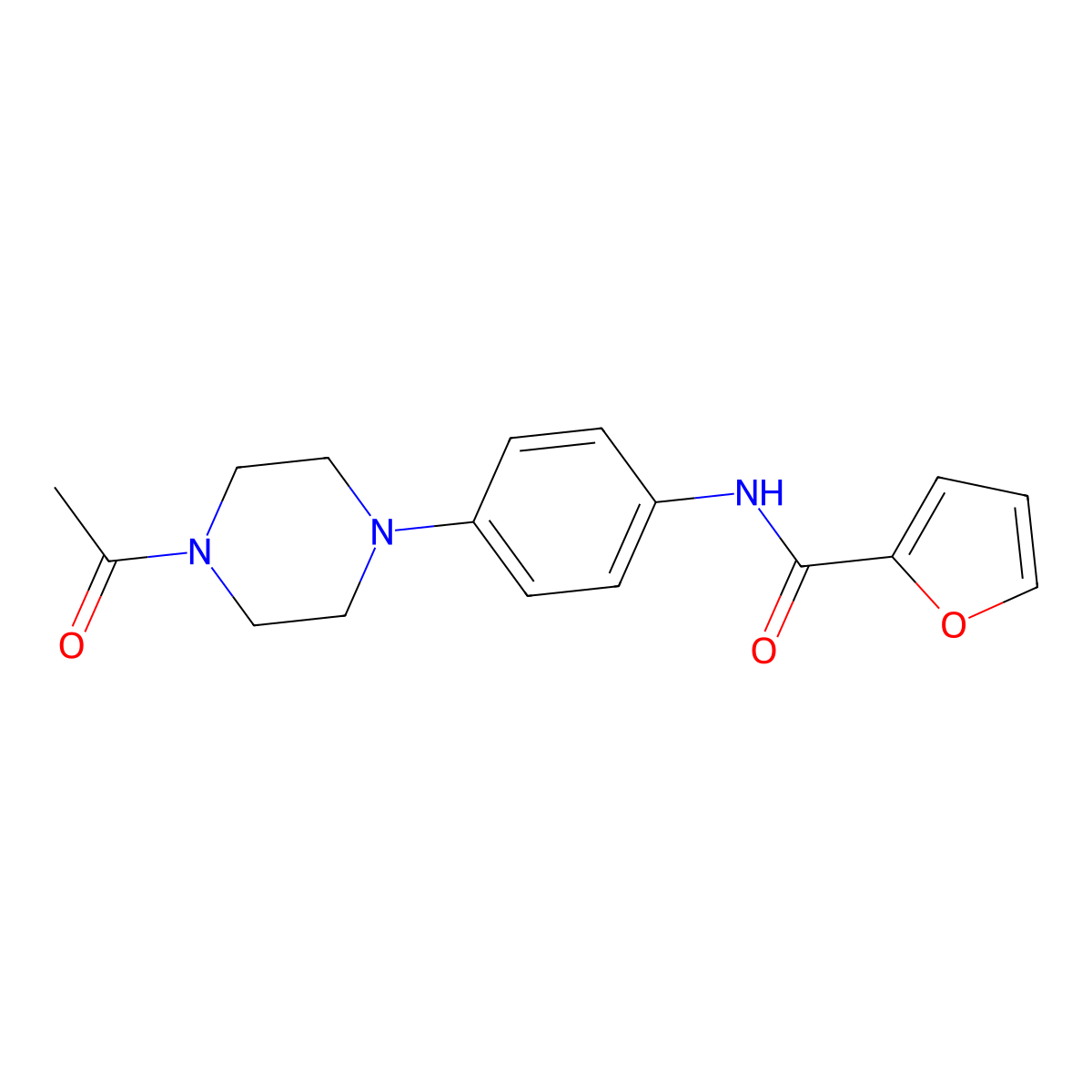 N-[4-(4-acetyl-1-piperazinyl)phenyl]-2-furamide molecular structure, CAS 353760-65-3