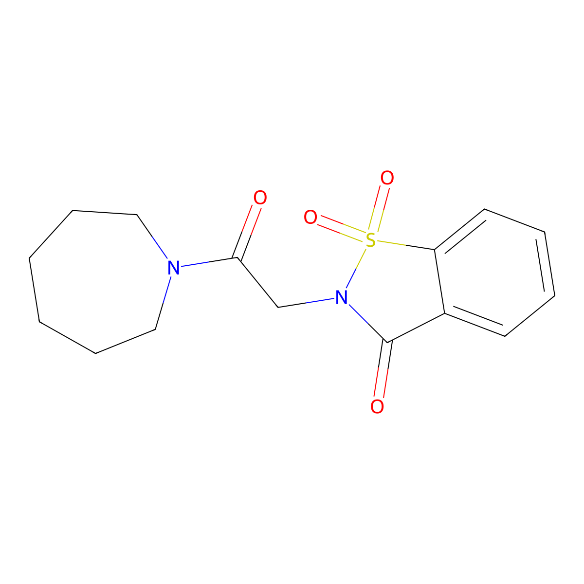 2-(2-(azepan-1-yl)-2-oxoethyl)benzo[d]isothiazol-3(2H)-one 1,1-dioxide molecular structure, CAS 353760-67-5