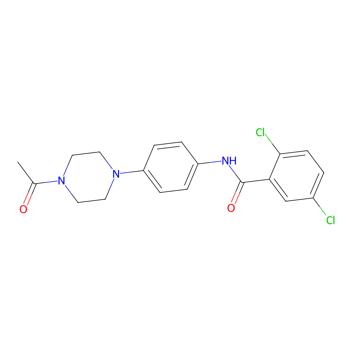 N-[4-(4-acetylpiperazin-1-yl)phenyl]-2,5-dichlorobenzamide molecular structure, CAS 353760-74-4