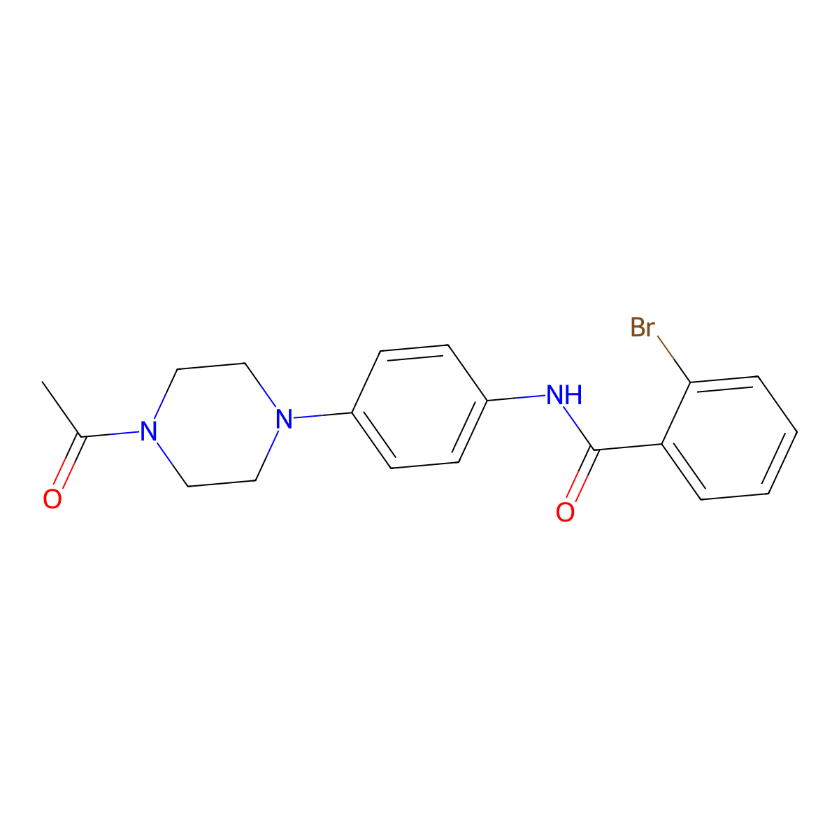 N-[4-(4-acetylpiperazin-1-yl)phenyl]-2-bromobenzamide molecular structure, CAS 353760-76-6