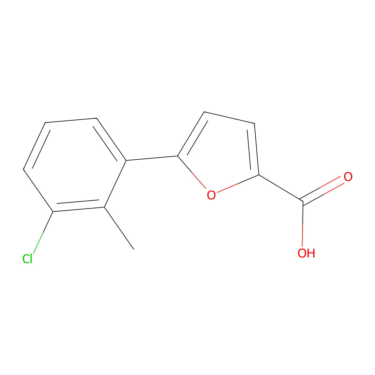 5-(3-Chloro-2-methylphenyl)furan-2-carboxylic acid molecular structure, CAS 353761-03-2