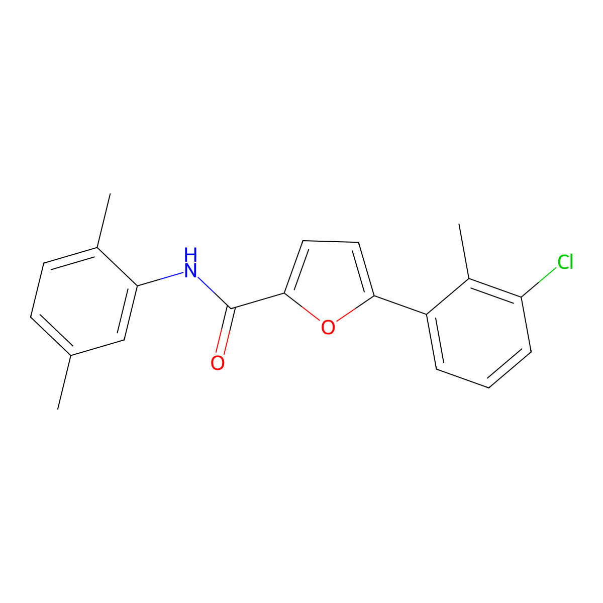 5-(3-chloro-2-methylphenyl)-N-(2,5-dimethylphenyl)furan-2-carboxamide molecular structure, CAS 353761-11-2