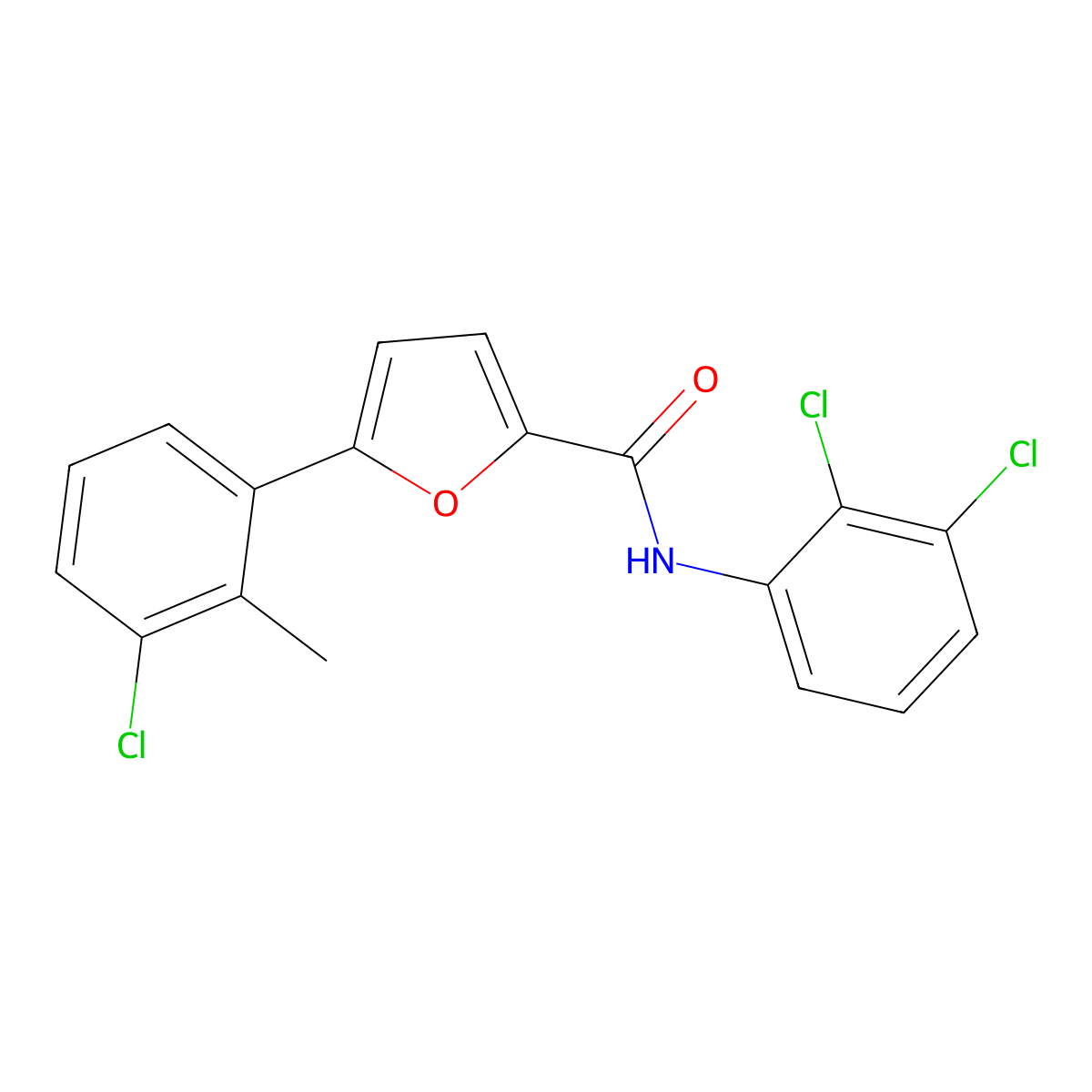 5-(3-chloro-2-methylphenyl)-N-(2,3-dichlorophenyl)furan-2-carboxamide molecular structure, CAS 353761-21-4