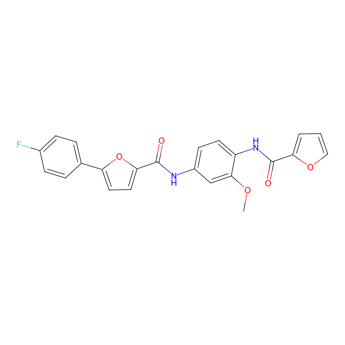 5-(4-fluorophenyl)-N-[4-(furan-2-carbonylamino)-3-methoxyphenyl]furan-2-carboxamide molecular structure, CAS 353761-28-1