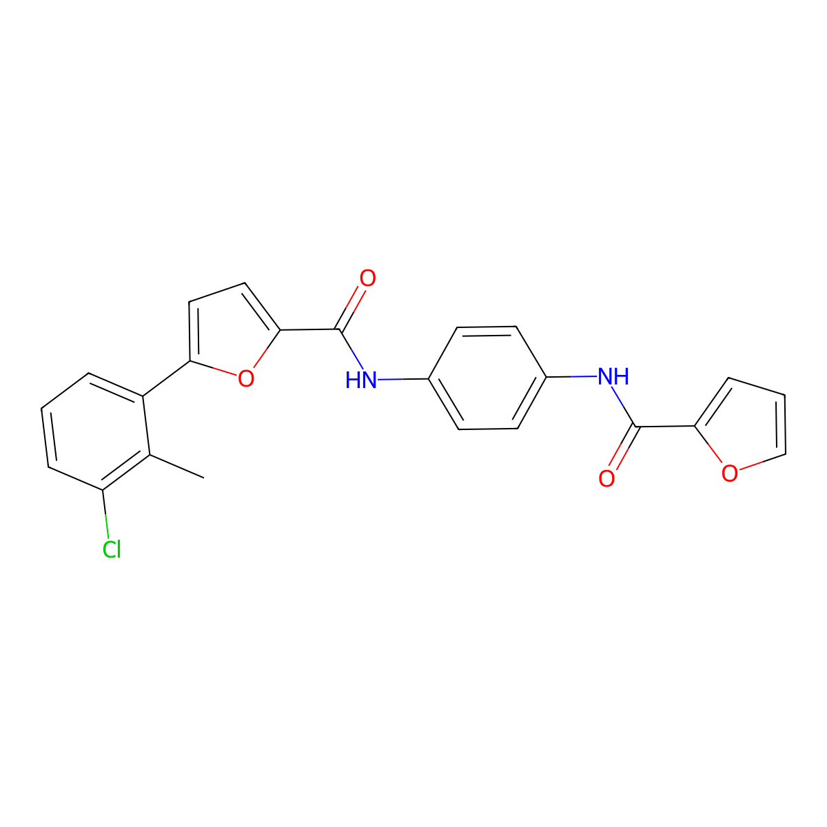 5-(3-chloro-2-methylphenyl)-N-[4-(furan-2-carbonylamino)phenyl]furan-2-carboxamide molecular structure, CAS 353761-29-2