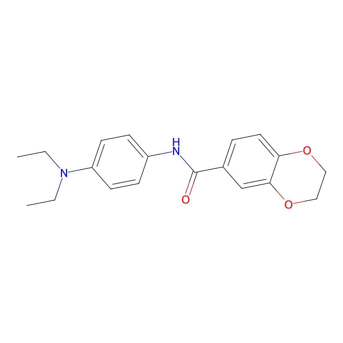 N-[4-(diethylamino)phenyl]-2,3-dihydro-1,4-benzodioxine-6-carboxamide molecular structure, CAS 353761-50-9
