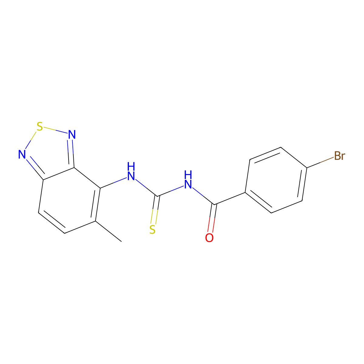 4-bromo-N-[(5-methyl-2,1,3-benzothiadiazol-4-yl)carbamothioyl]benzamide molecular structure, CAS 353761-79-2