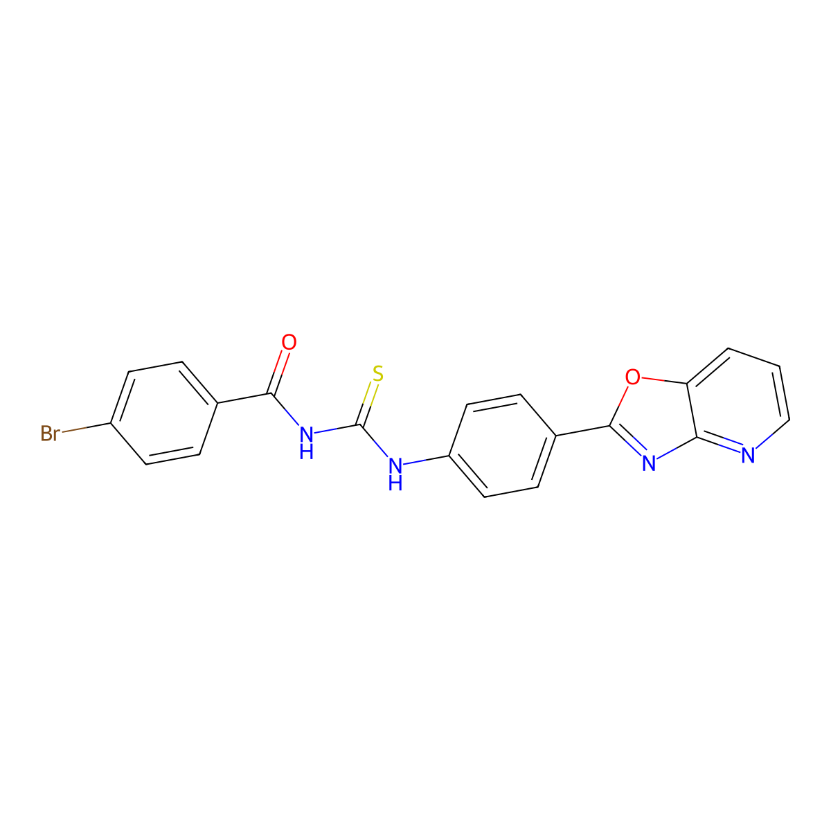 4-bromo-N-[[4-([1,3]oxazolo[4,5-b]pyridin-2-yl)phenyl]carbamothioyl]benzamide molecular structure, CAS 353761-89-4