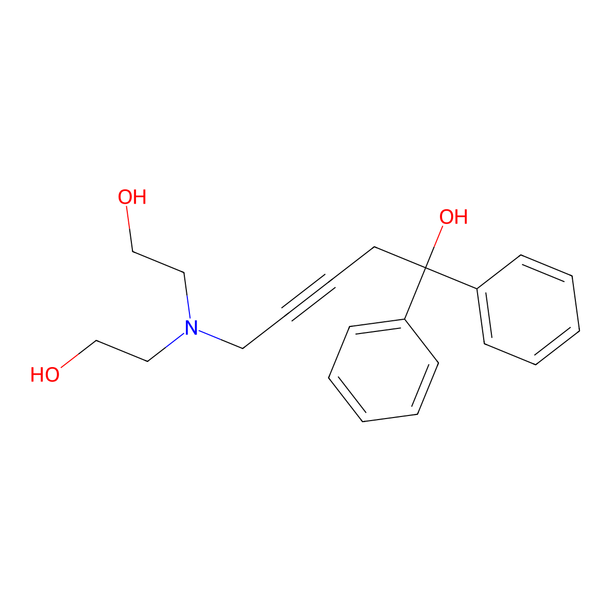 5-[Bis(2-hydroxyethyl)amino]-1,1-diphenylpent-3-yn-1-ol molecular structure, CAS 353762-14-8