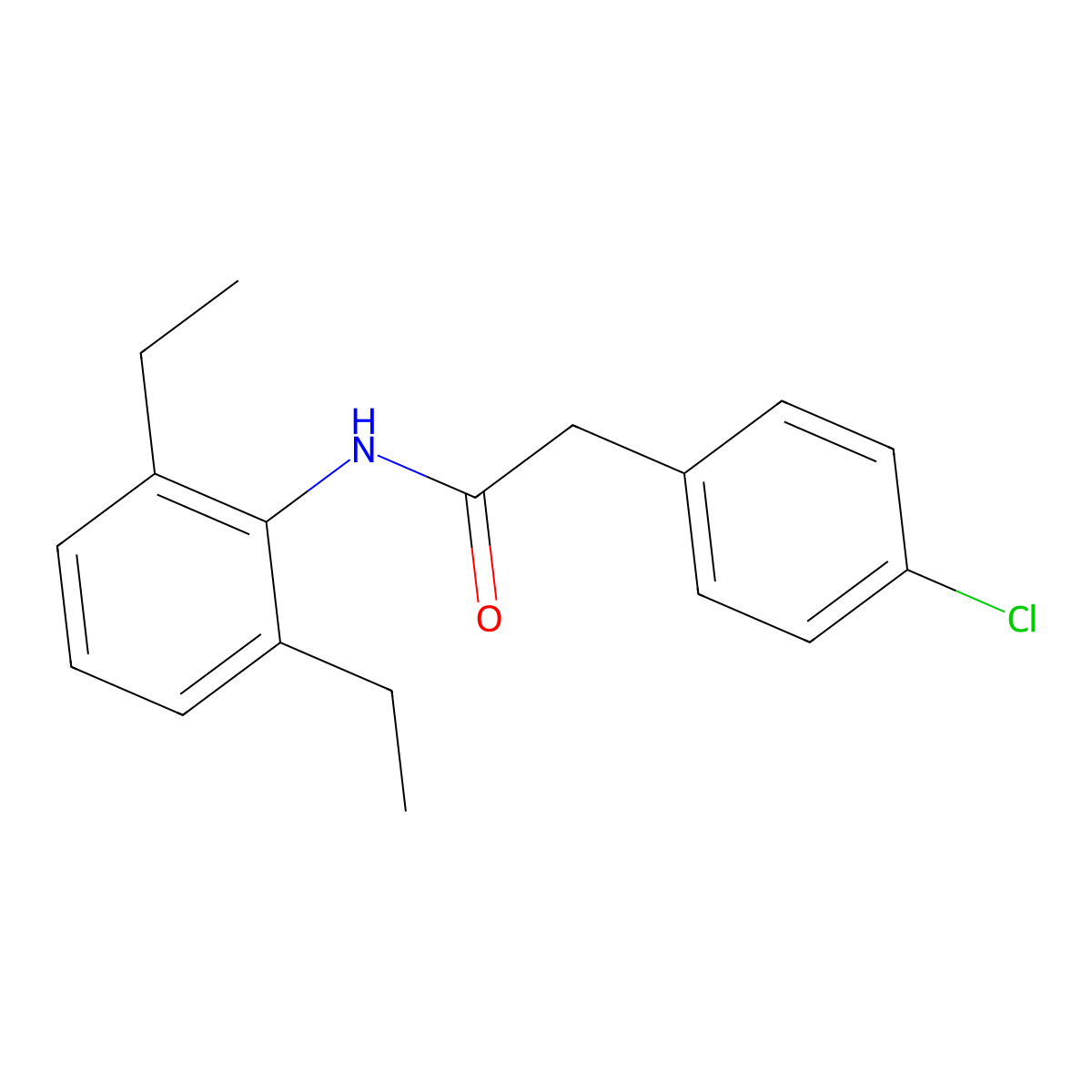 2-(4-chlorophenyl)-N-(2,6-diethylphenyl)acetamide molecular structure, CAS 353764-59-7