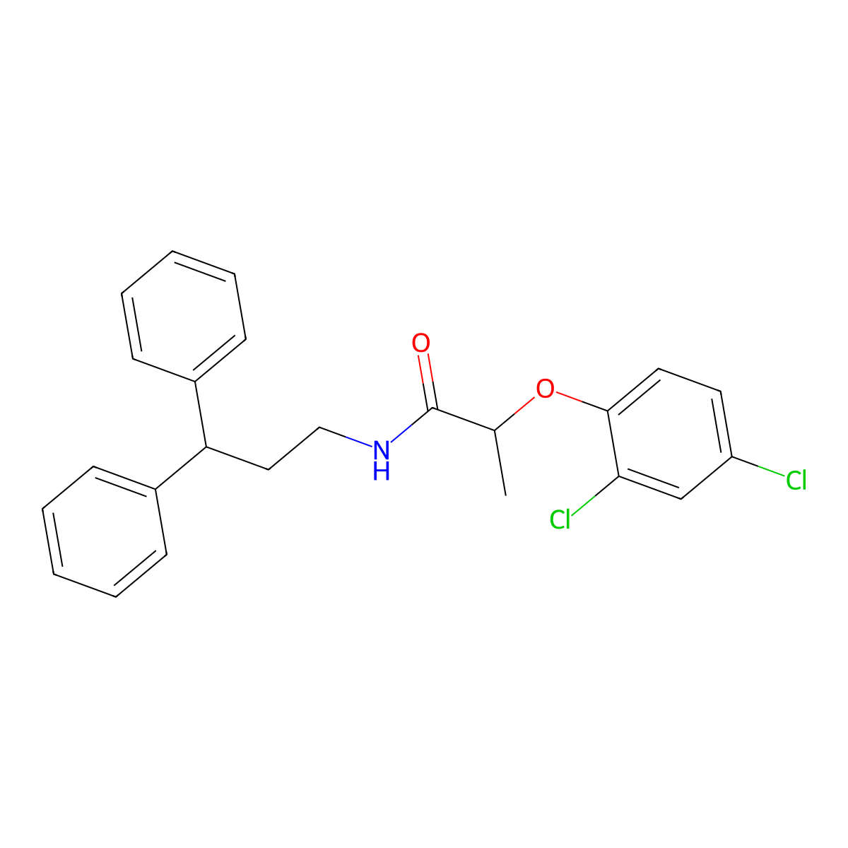 2-(2,4-dichlorophenoxy)-N-(3,3-diphenylpropyl)propanamide molecular structure, CAS 353764-61-1