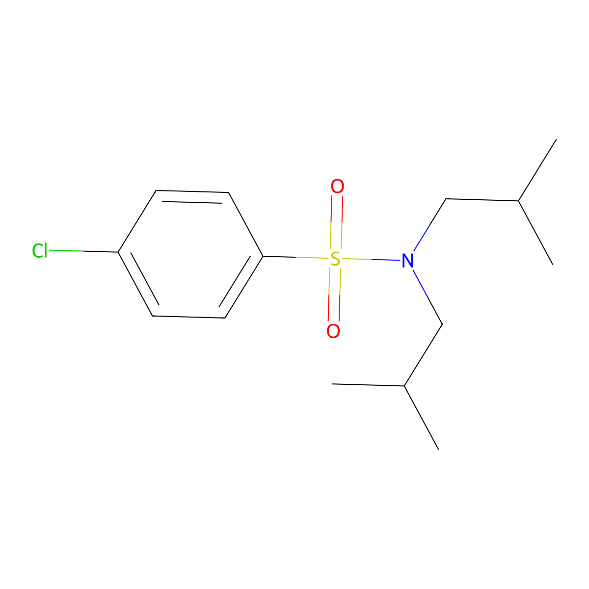 4-chloro-N,N-bis(2-methylpropyl)benzenesulfonamide molecular structure, CAS 353764-67-7