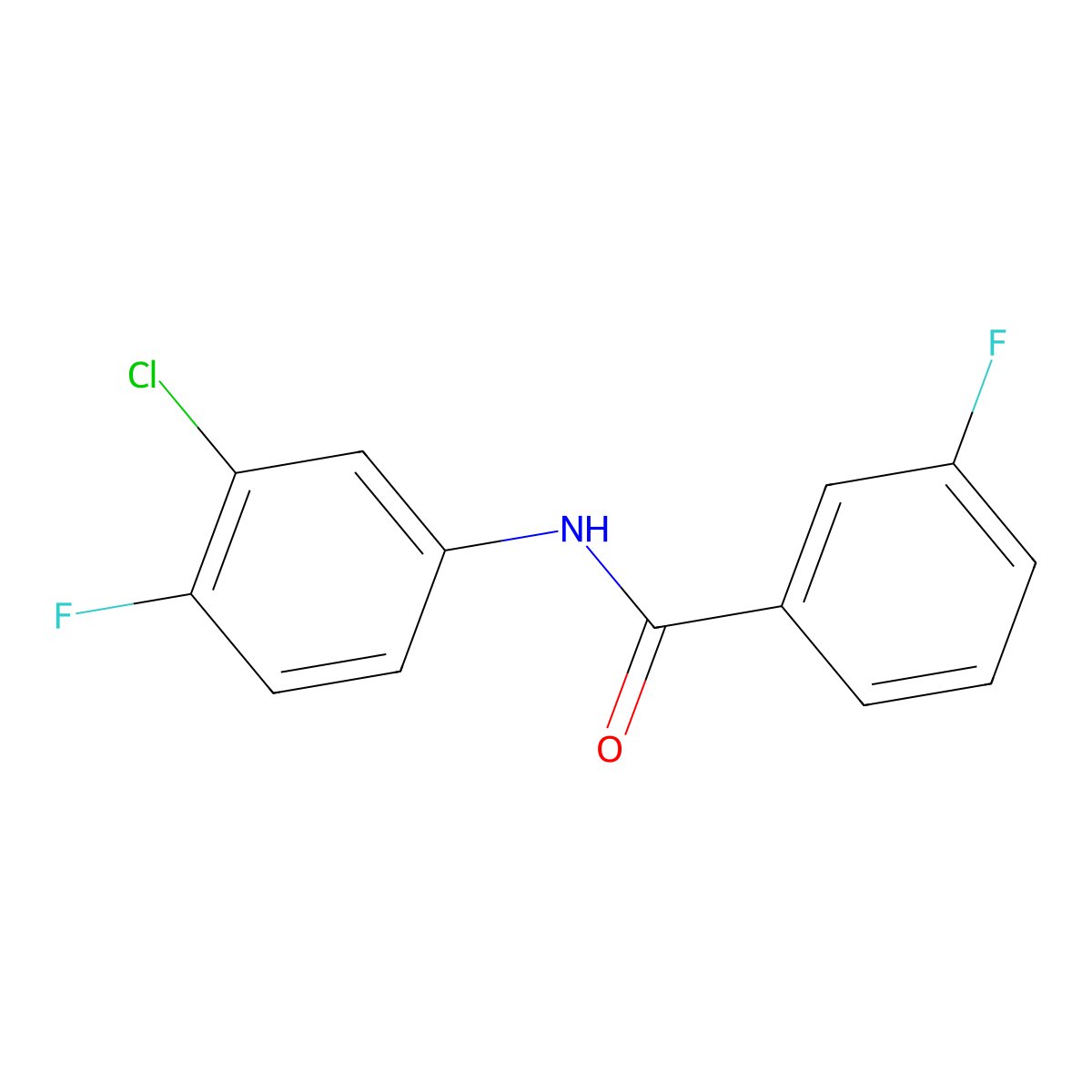 N-(3-chloro-4-fluorophenyl)-3-fluorobenzamide molecular structure, CAS 353764-74-6