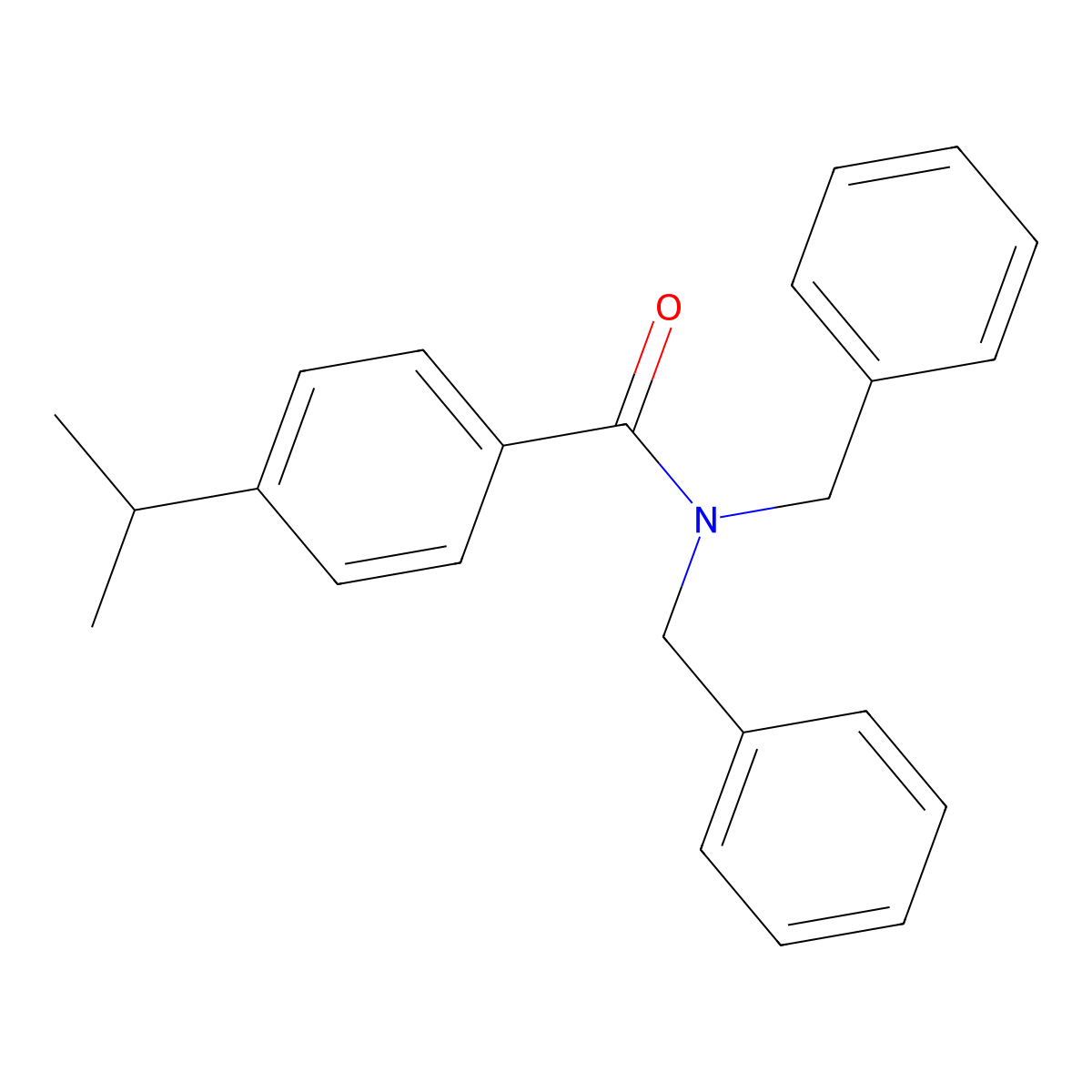 N,N-dibenzyl-4-(propan-2-yl)benzamide molecular structure, CAS 353764-75-7