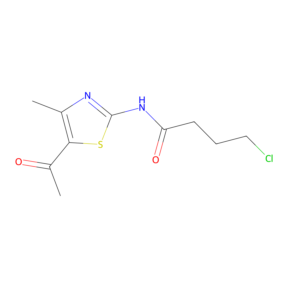 N-(5-acetyl-4-methyl-1,3-thiazol-2-yl)-4-chlorobutanamide molecular structure, CAS 353764-81-5