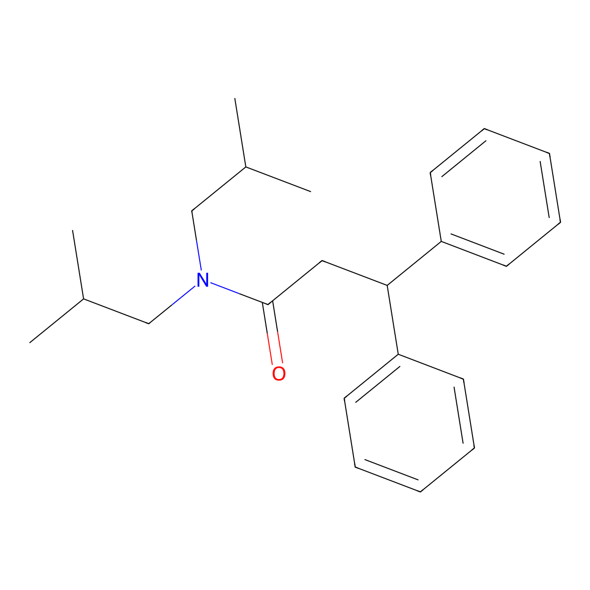 N,N-diisobutyl-3,3-diphenylpropanamide molecular structure, CAS 353764-93-9