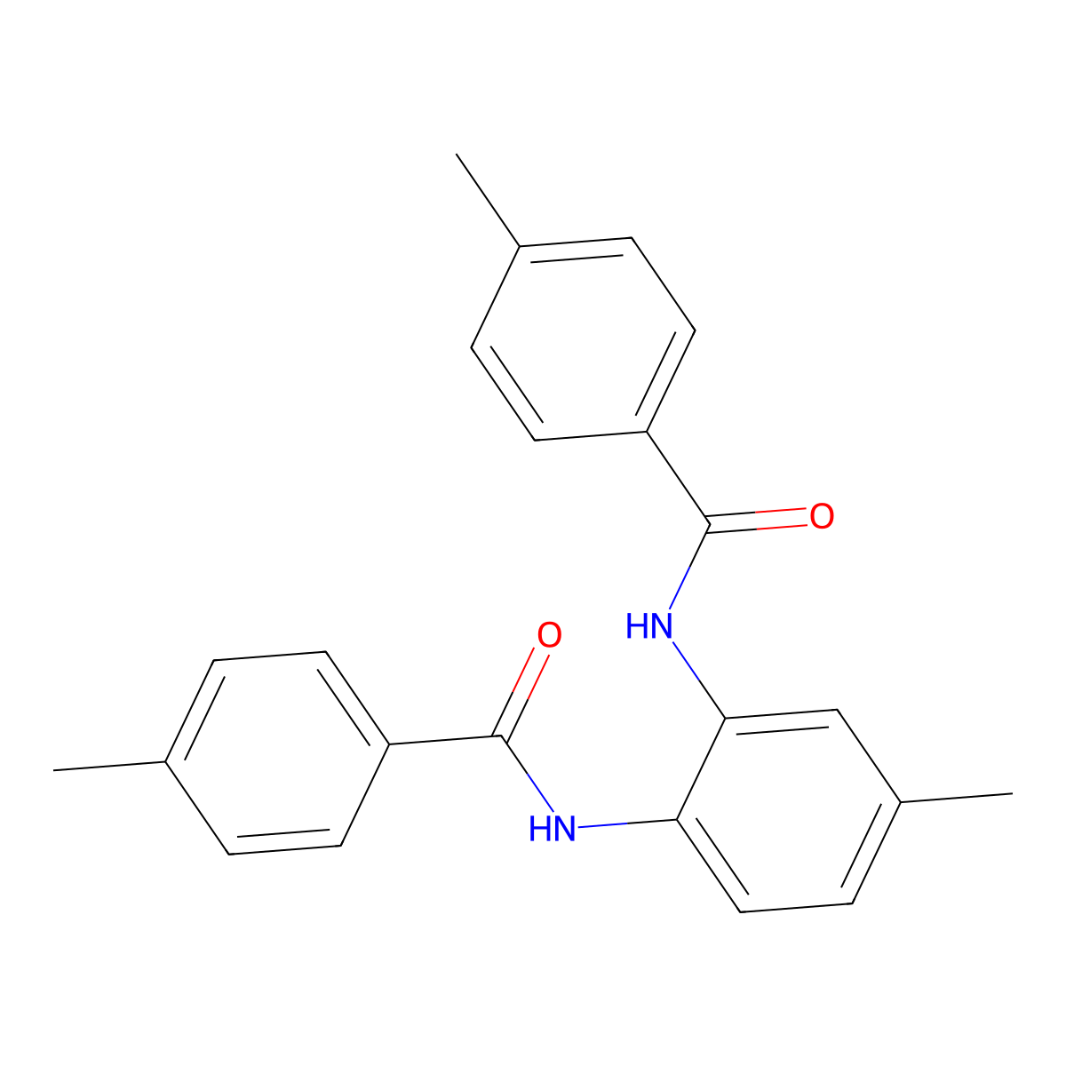 4-methyl-N-[4-methyl-2-[(4-methylbenzoyl)amino]phenyl]benzamide molecular structure, CAS 353765-29-4