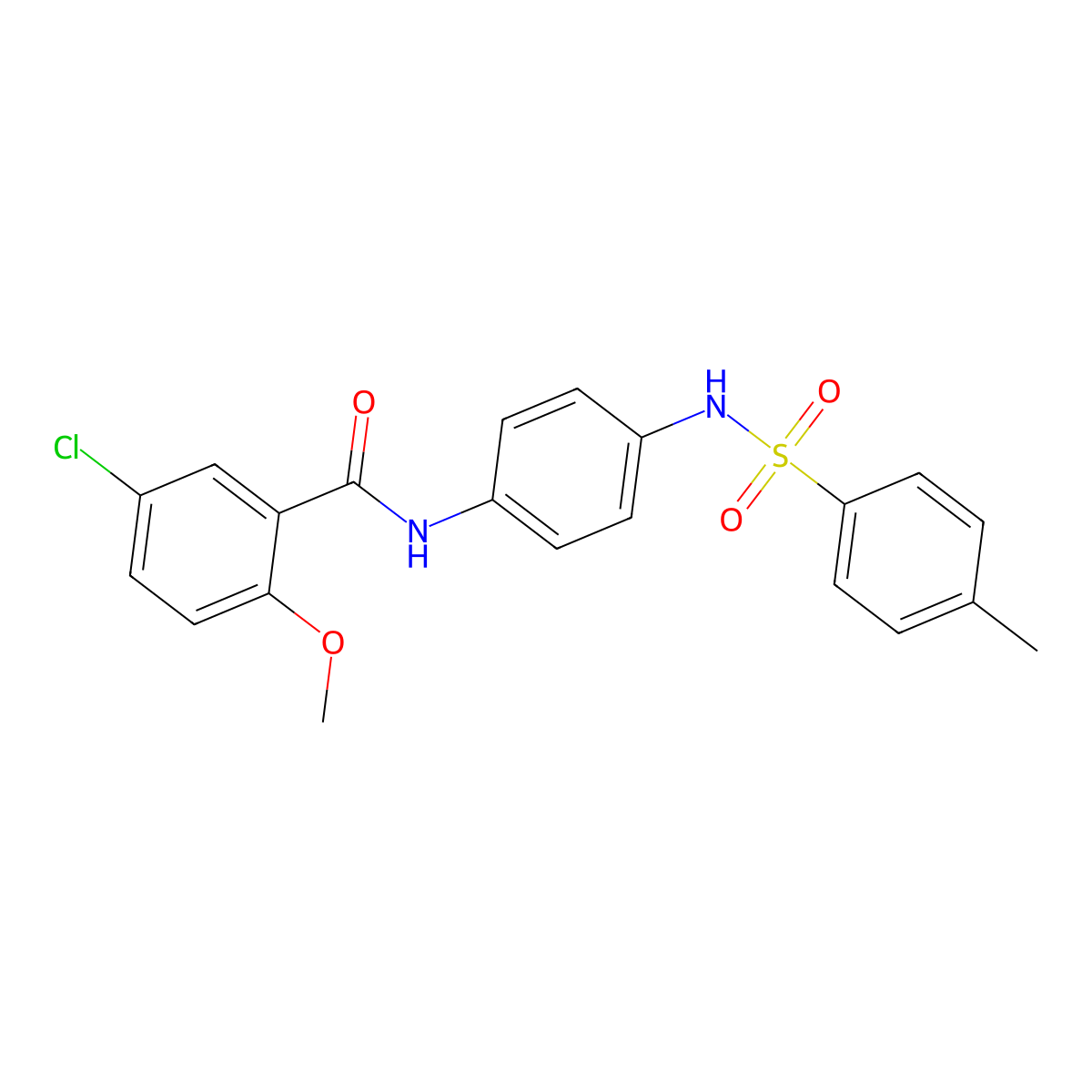 5-chloro-2-methoxy-N-[4-[(4-methylphenyl)sulfonylamino]phenyl]benzamide molecular structure, CAS 353765-39-6