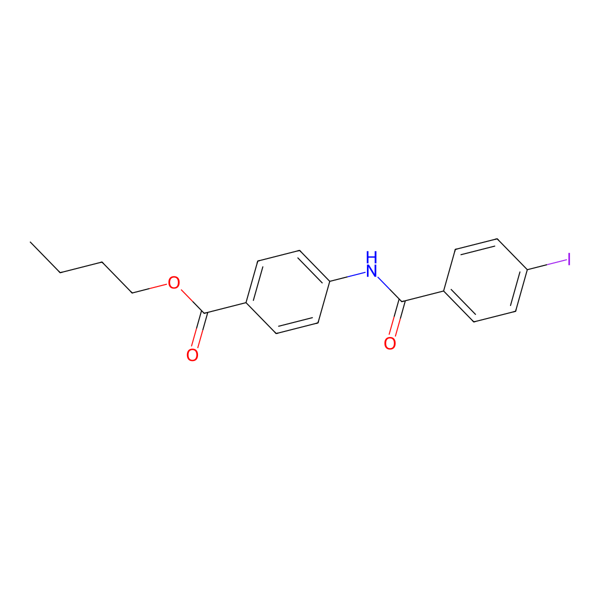 Butyl 4-[(4-iodobenzoyl)amino]benzoate molecular structure, CAS 353765-47-6