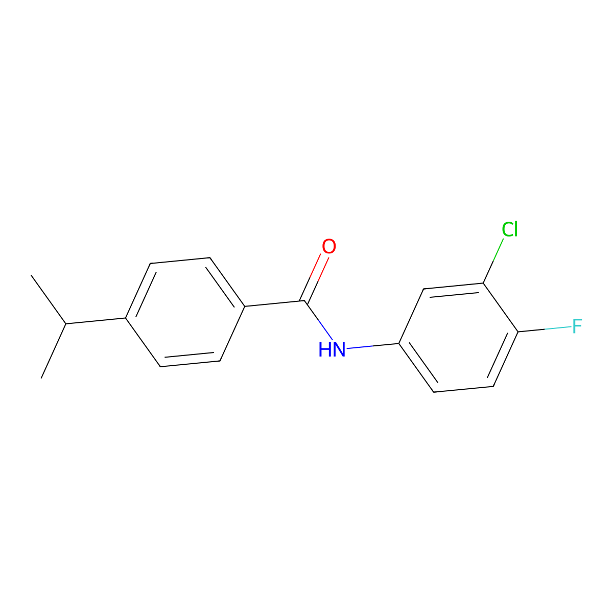 N-(3-chloro-4-fluorophenyl)-4-propan-2-ylbenzamide molecular structure, CAS 353765-86-3