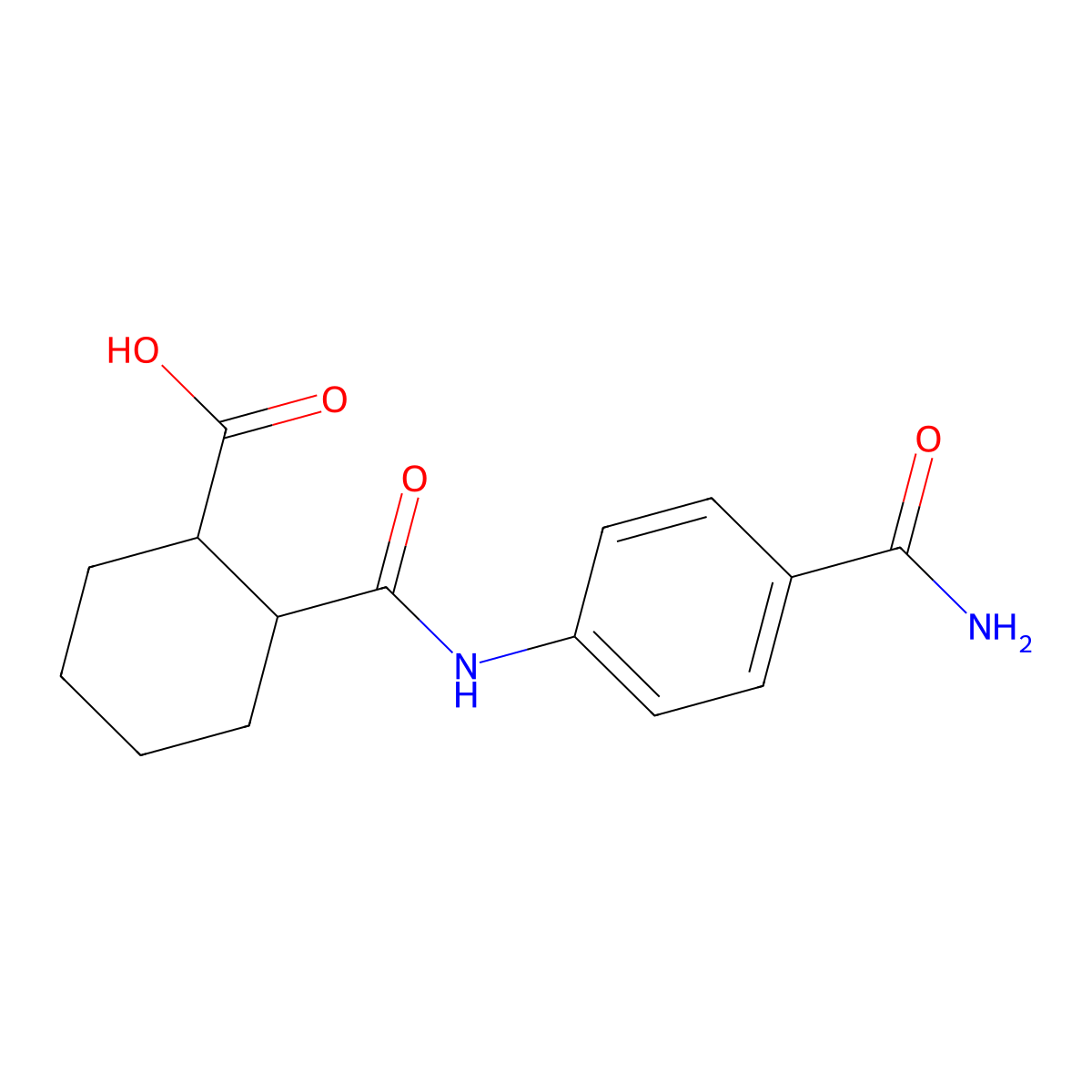 2-[(4-Carbamoylphenyl)carbamoyl]cyclohexane-1-carboxylic acid molecular structure, CAS 353765-97-6