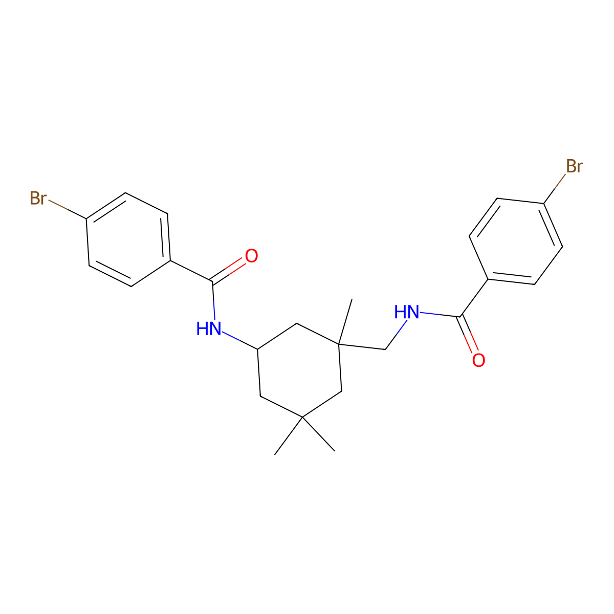 4-bromo-N-(3-{[(4-bromobenzoyl)amino]methyl}-3,5,5-trimethylcyclohexyl)benzamide molecular structure, CAS 353766-03-7
