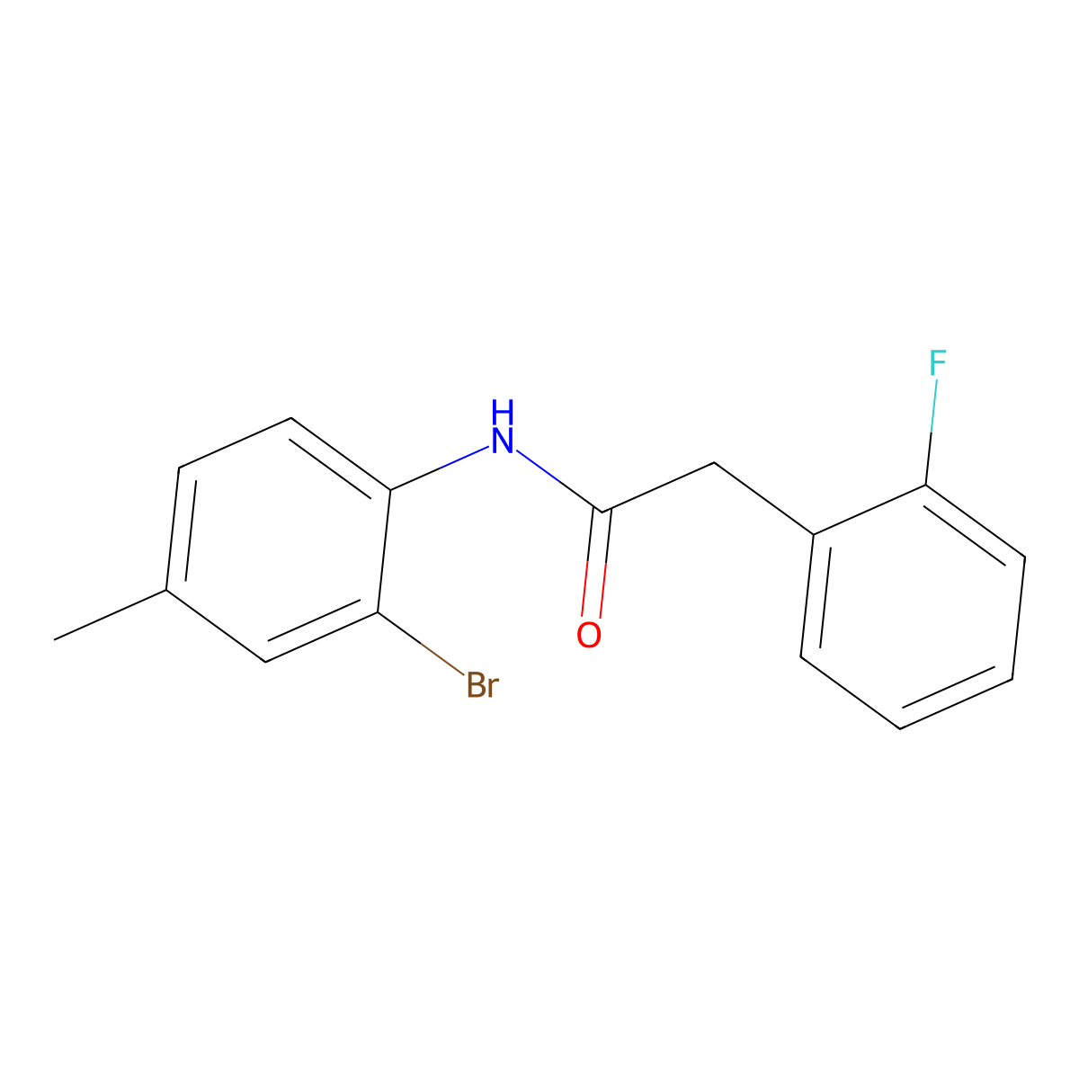 N-(2-bromo-4-methylphenyl)-2-(2-fluorophenyl)acetamide molecular structure, CAS 353766-08-2