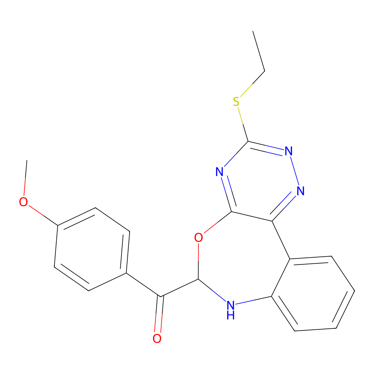 [3-(Ethylsulfanyl)-6,7-dihydro[1,2,4]triazino[5,6-d][3,1]benzoxazepin-6-yl](4-methoxyphenyl)methanone molecular structure, CAS 353766-11-7
