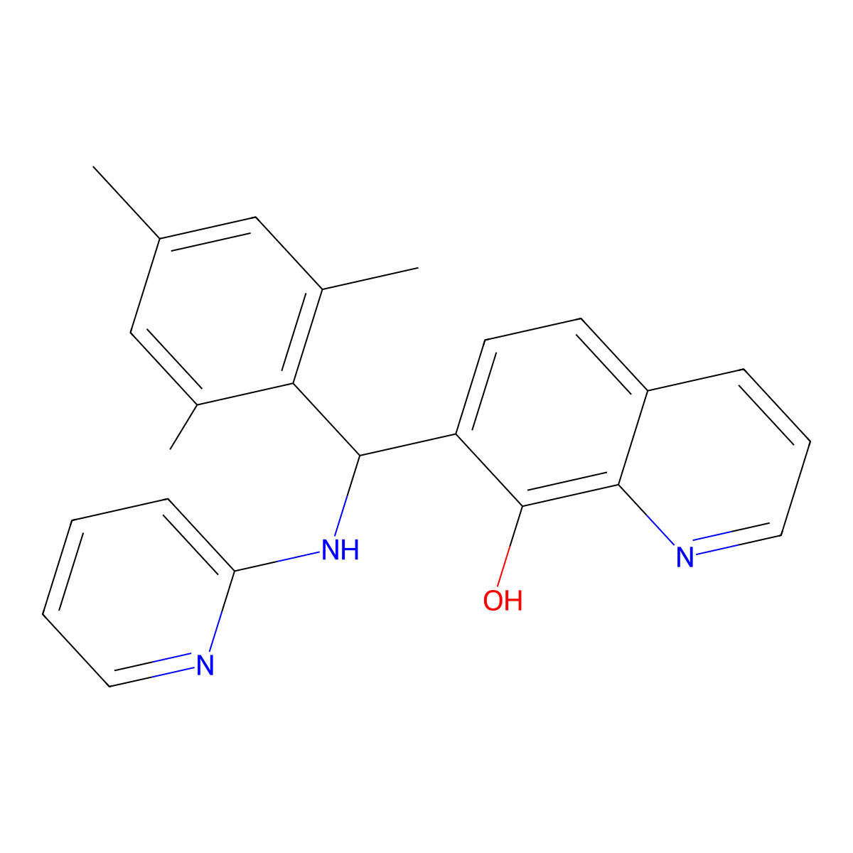 7-[Mesityl(2-pyridinylamino)methyl]-8-quinolinol molecular structure, CAS 353766-47-9