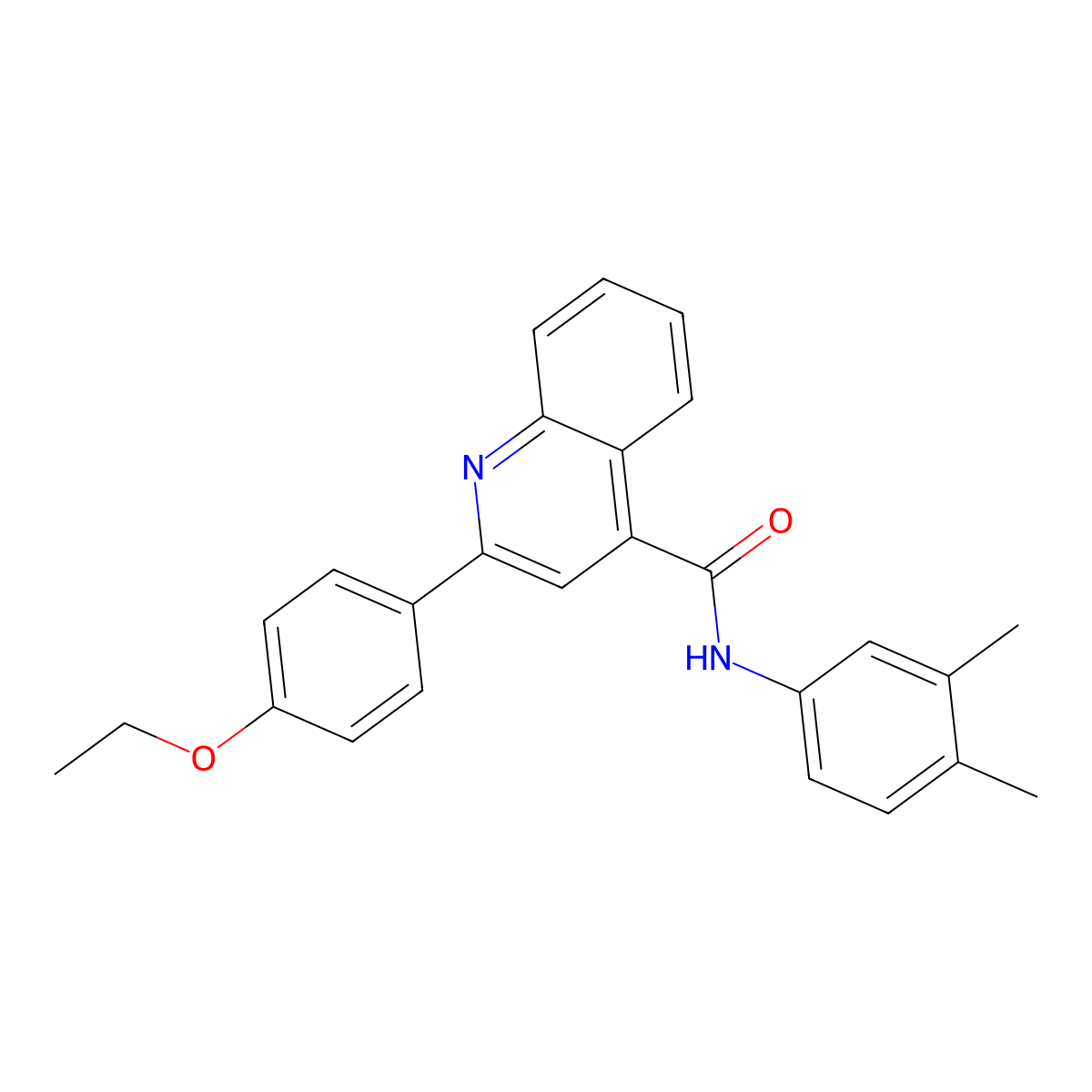N-(3,4-dimethylphenyl)-2-(4-ethoxyphenyl)-4-quinolinecarboxamide molecular structure, CAS 353766-63-9