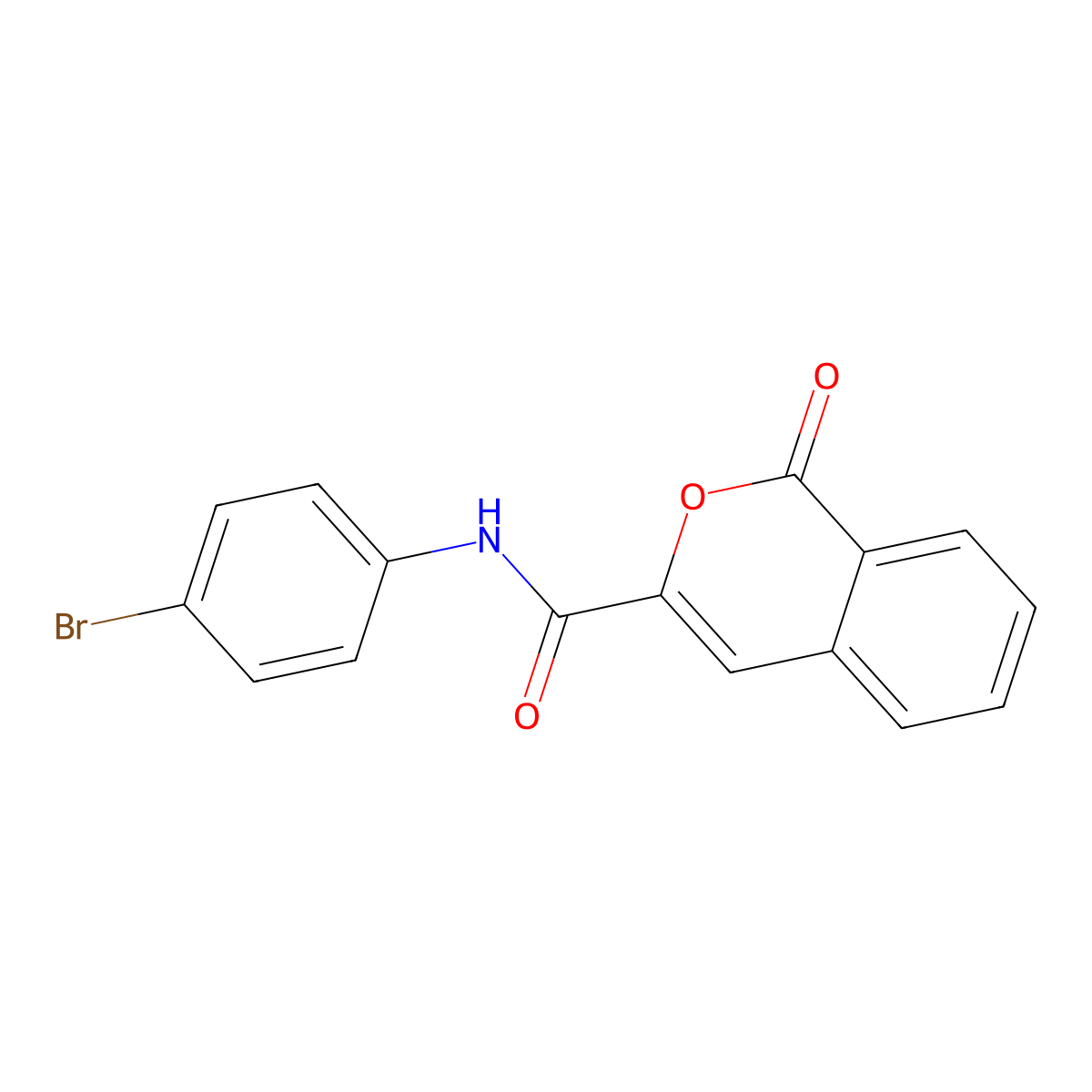N-(4-bromophenyl)-1-oxo-1H-isochromene-3-carboxamide molecular structure, CAS 353766-75-3