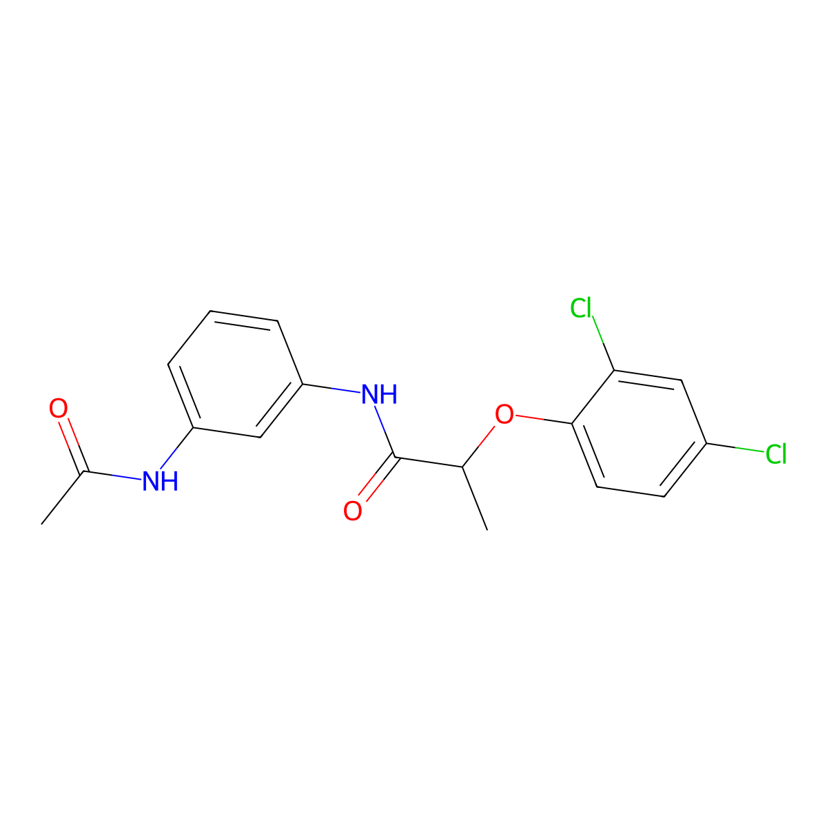 N-[3-(acetylamino)phenyl]-2-(2,4-dichlorophenoxy)propanamide molecular structure, CAS 353767-11-0