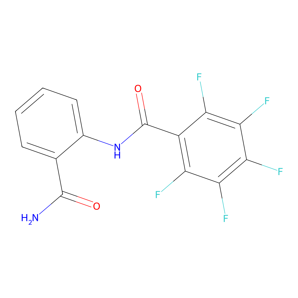 N-(2-carbamoylphenyl)-2,3,4,5,6-pentafluorobenzamide molecular structure, CAS 353767-19-8