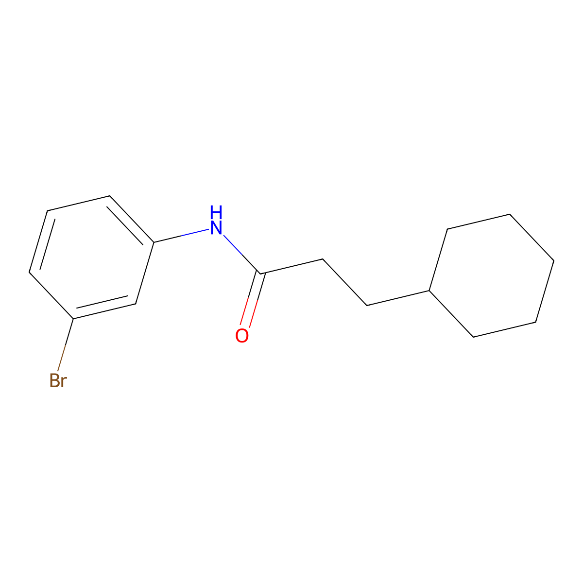 N-(3-bromophenyl)-3-cyclohexylpropanamide molecular structure, CAS 353767-77-8