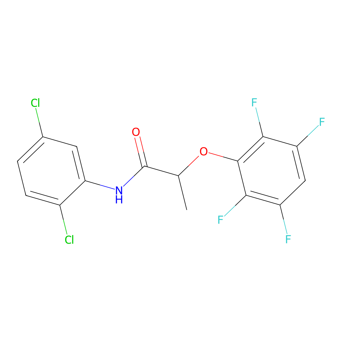 N-(2,5-dichlorophenyl)-2-(2,3,5,6-tetrafluorophenoxy)propanamide molecular structure, CAS 353767-89-2