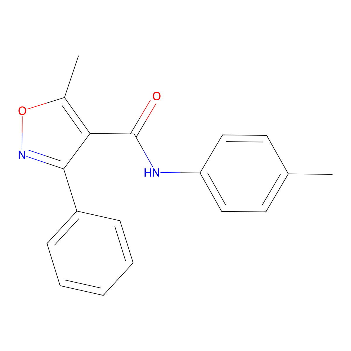 5-methyl-N-(4-methylphenyl)-3-phenyl-1,2-oxazole-4-carboxamide molecular structure, CAS 353767-92-7