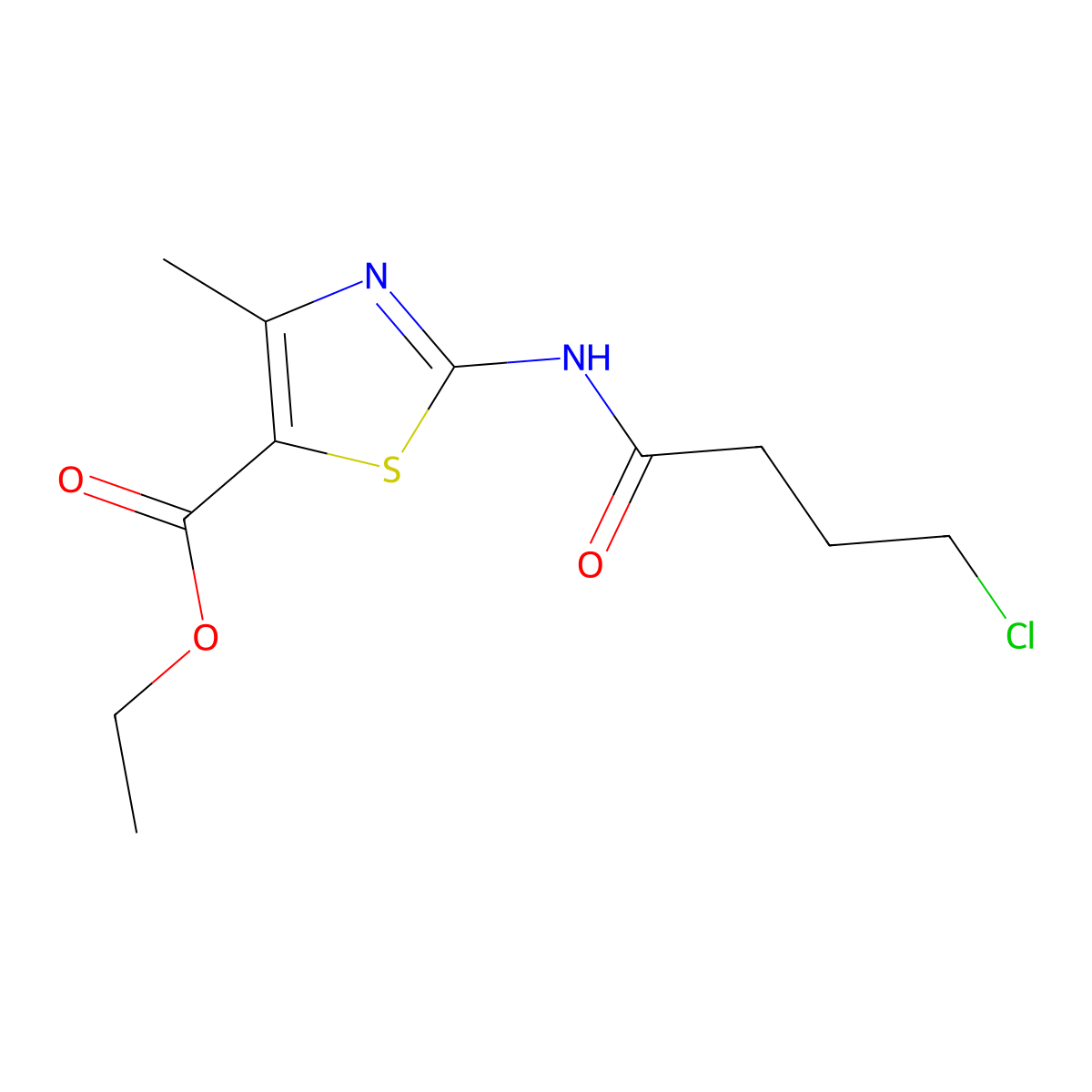 Ethyl 2-[(4-chlorobutanoyl)amino]-4-methyl-1,3-thiazole-5-carboxylate molecular structure, CAS 353768-59-9