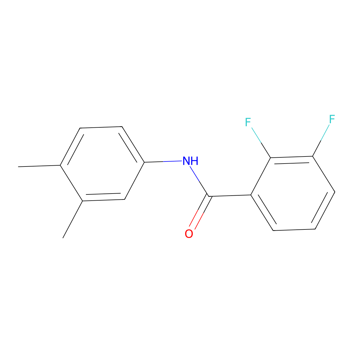 N-(3,4-dimethylphenyl)-2,3-difluorobenzamide molecular structure, CAS 353768-60-2