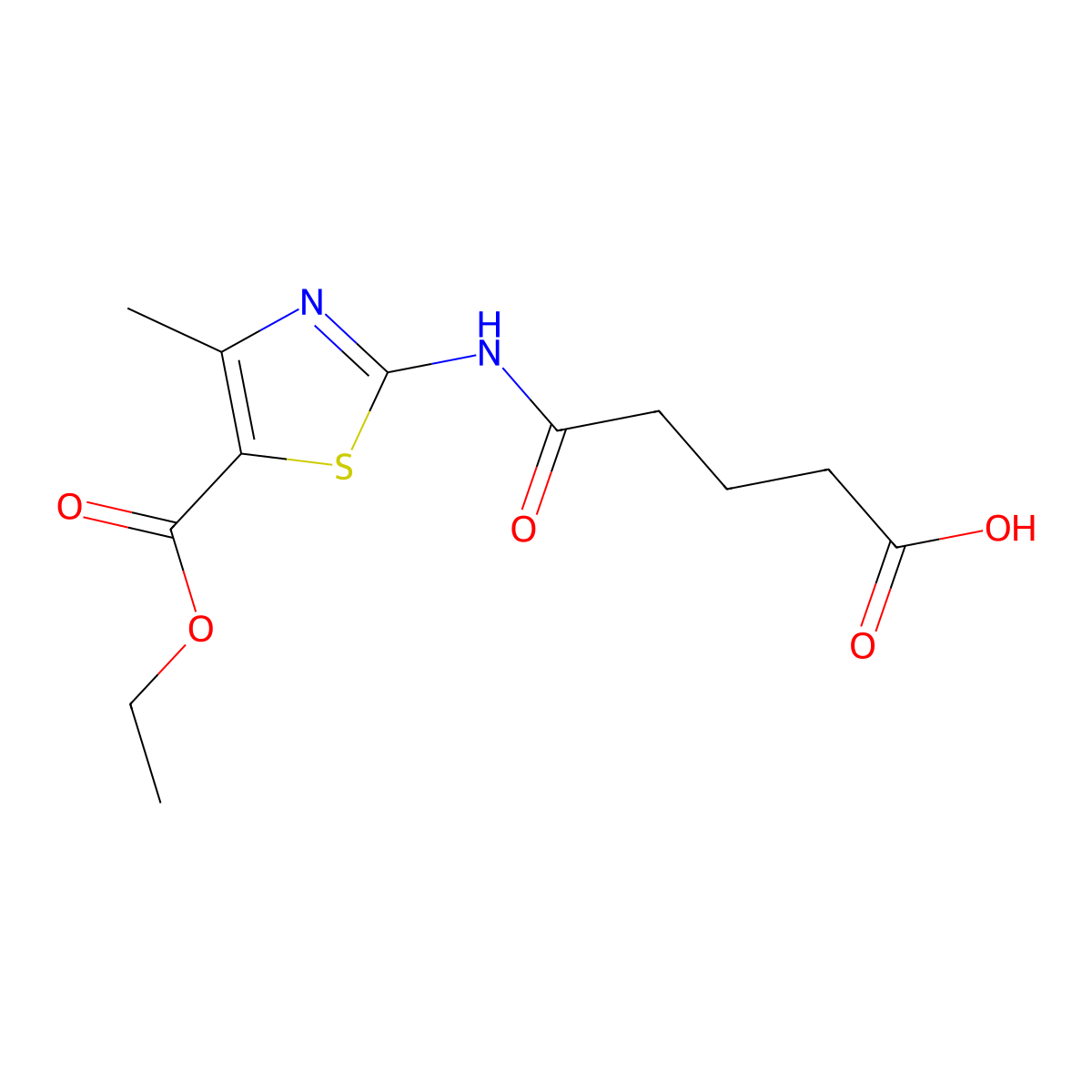 5-{[5-(Ethoxycarbonyl)-4-methyl-1,3-thiazol-2-yl]amino}-5-oxopentanoic acid molecular structure, CAS 353769-22-9