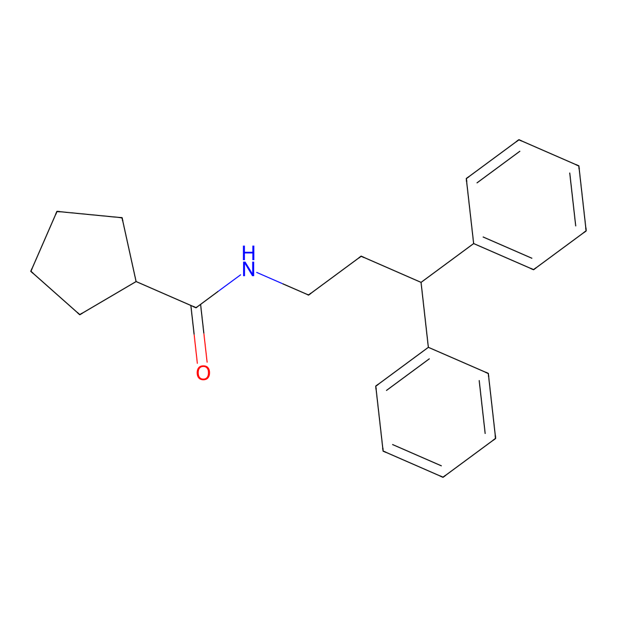 N-(3,3-diphenylpropyl)cyclopentanecarboxamide molecular structure, CAS 353769-63-8