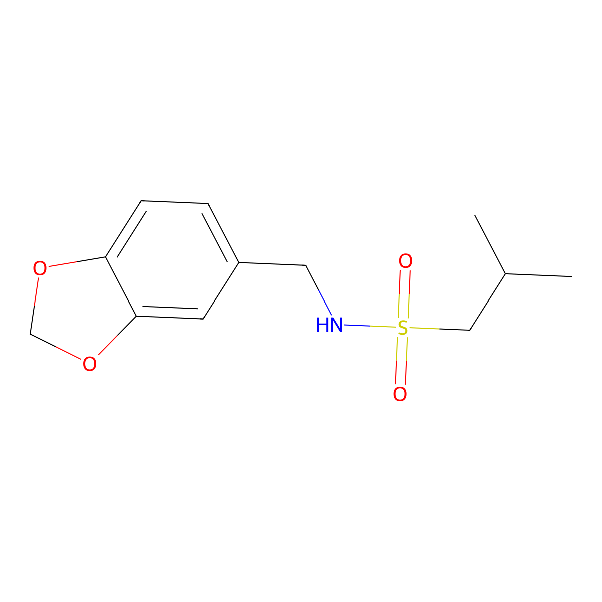 N-(1,3-benzodioxol-5-ylmethyl)-2-methylpropane-1-sulfonamide molecular structure, CAS 353769-68-3