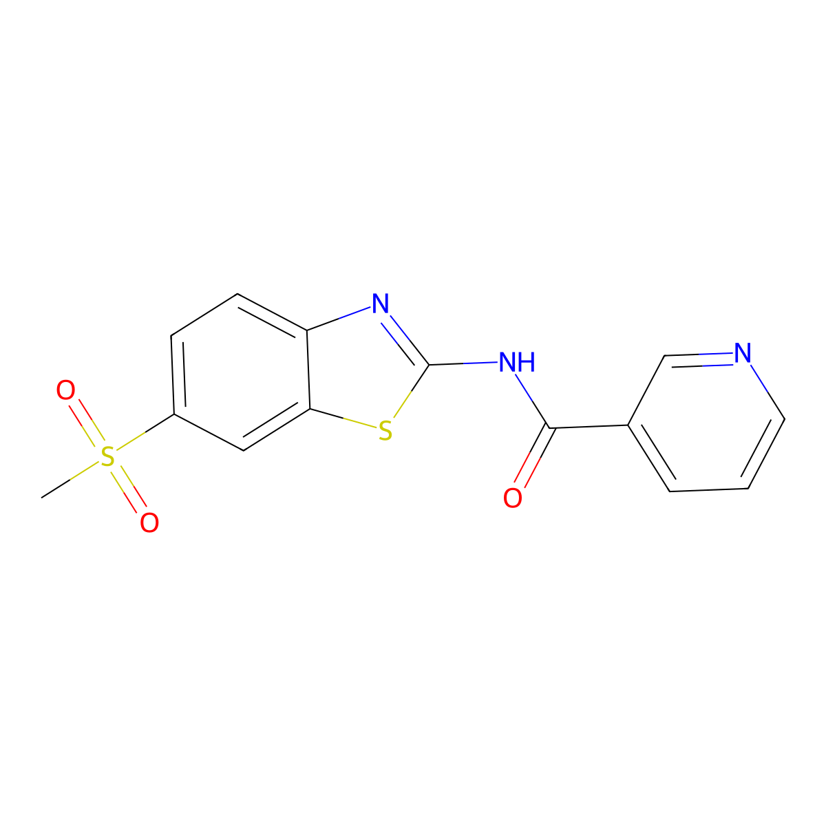 N-(6-methylsulfonyl-1,3-benzothiazol-2-yl)pyridine-3-carboxamide molecular structure, CAS 353769-69-4