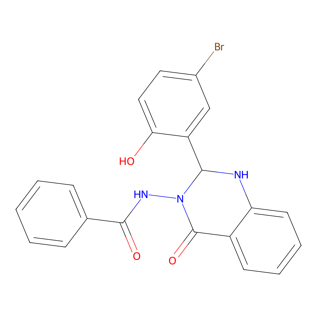 N-[2-(5-bromo-2-hydroxyphenyl)-4-oxo-1,2-dihydroquinazolin-3-yl]benzamide molecular structure, CAS 353769-92-3